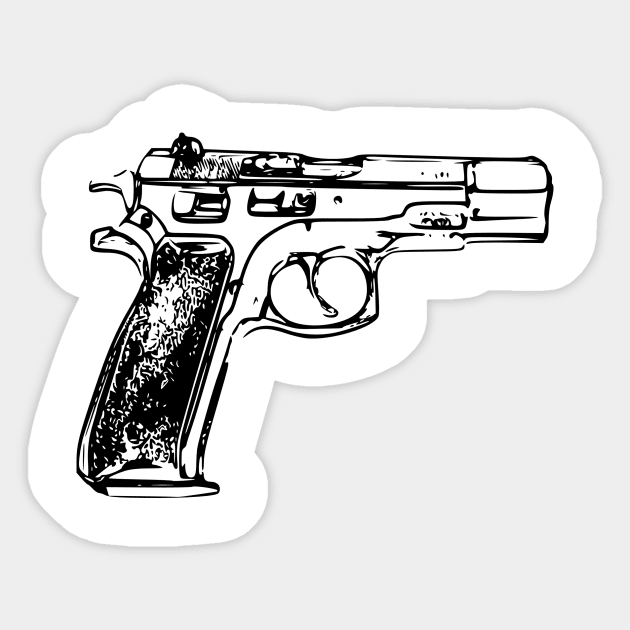 handgun Sticker by MarkoShirt